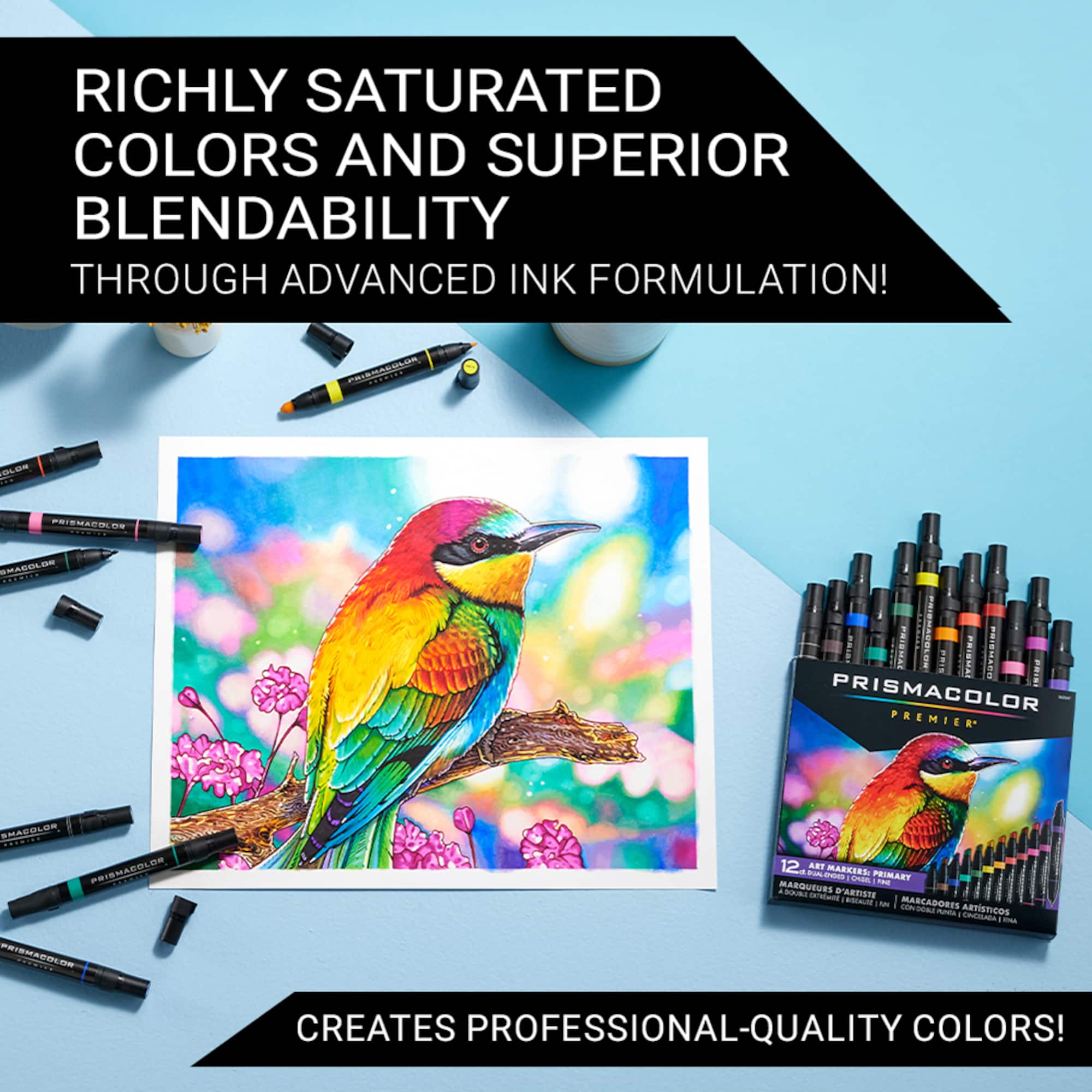 Prismacolor® Premier® Dual-Ended 72 Color Sunflower Box Art Marker Set